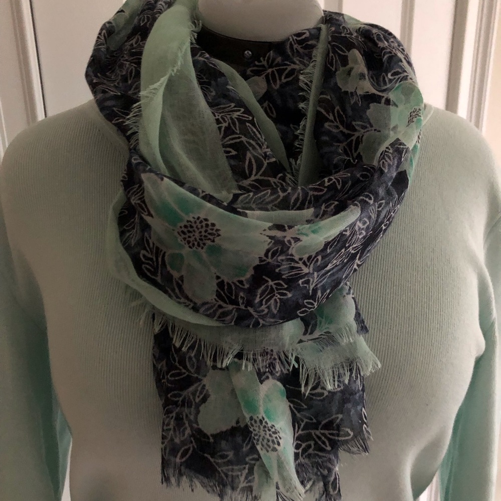 Blue floral scarf